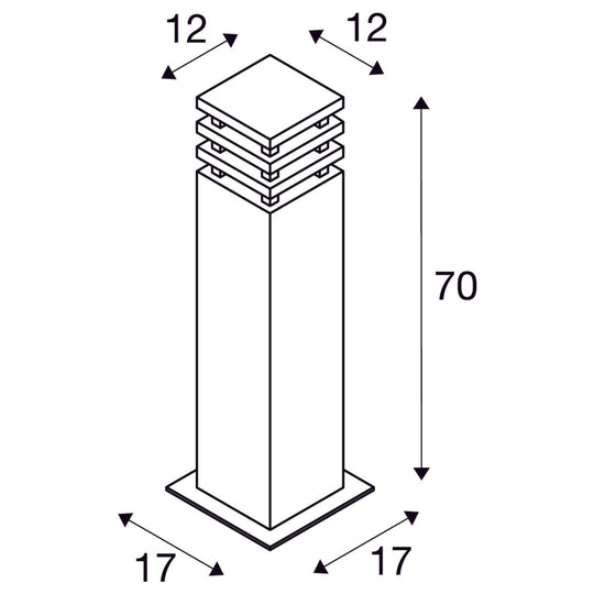 Rusty square pullert 71 cm IP55-Utebelysning pullert-Slv-Rust-slv-229421-Lightup.no