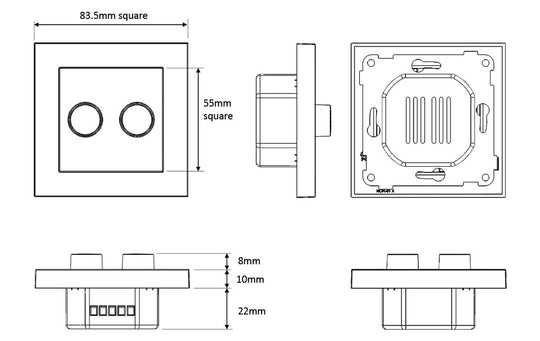 SG LEDDim dobbel dimmer - 2x100W - Hvit-Elektro dimmere-Sg Armaturen As-Hvit-1431102-Lightup.no