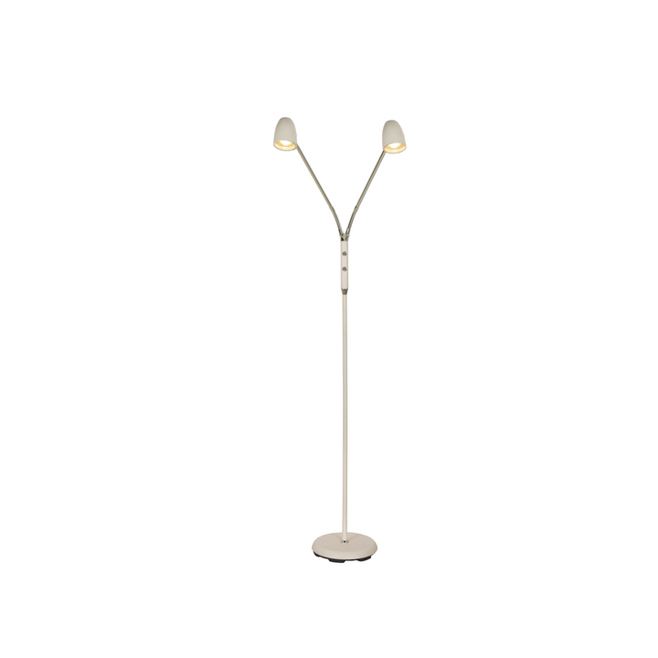 Sandnes dobbel gulvlampe-Gulvlamper-Aneta Lighting-Hvit/krom-19302-01-Lightup.no