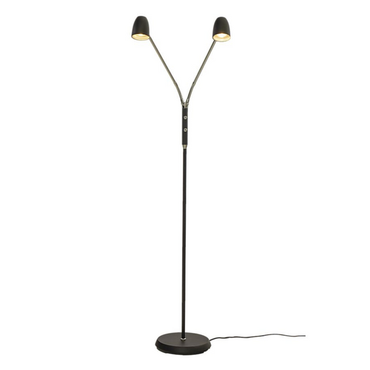 Sandnes dobbel gulvlampe-Gulvlamper-Aneta Lighting-Svart/Krom-19302-15-Lightup.no