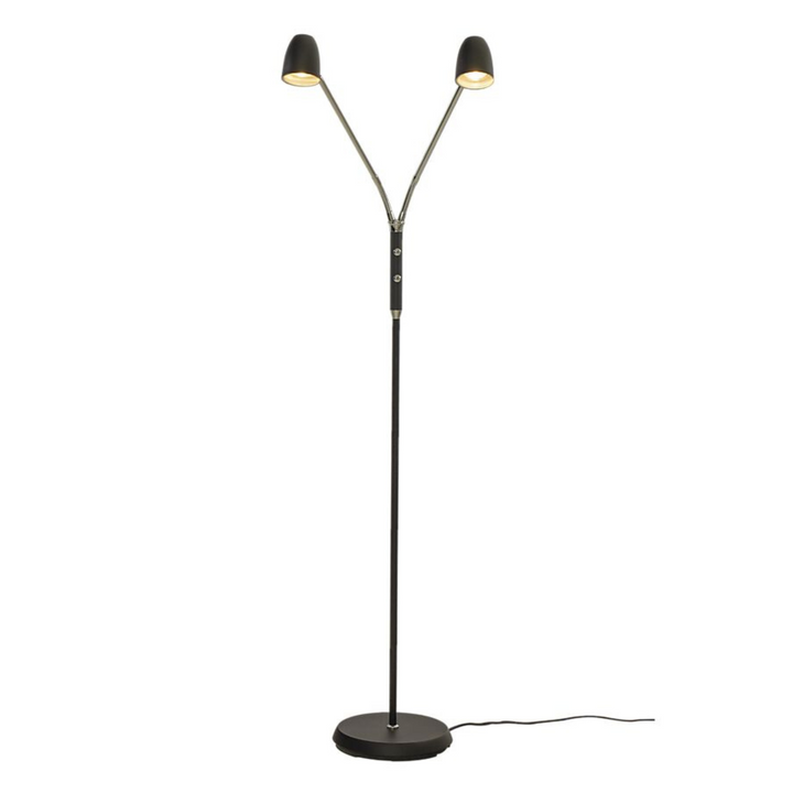 Sandnes dobbel gulvlampe-Gulvlamper-Aneta Lighting-Svart/Krom-19302-15-Lightup.no