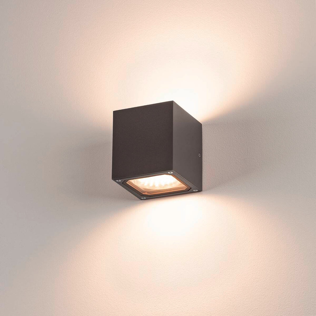 Sitra cube vegglampe utendørs opp/ned IP44-Utebelysning vegg opp og ned-Slv-Antrasitt-slv-232535-Lightup.no