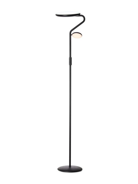Slim uplight gulvlampe med leselys og fjernkontroll-Gulvlamper-Halo Designs-Svart-5705639746842-Lightup.no