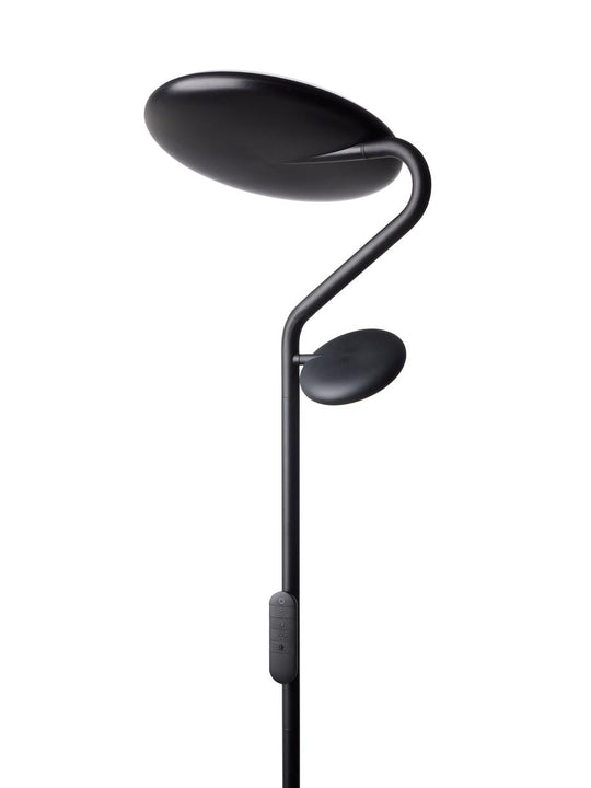 Slim uplight gulvlampe med leselys og fjernkontroll-Gulvlamper-Halo Designs-Svart-5705639746842-Lightup.no
