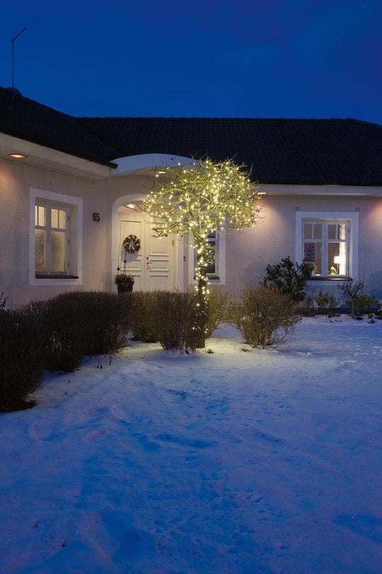 Slynge 19 meter - 120 minilys LED utendørs IP44 - Varmhvit-Julebelysning juletrelys ute-Konstsmide-Hvit-3612-110-Lightup.no