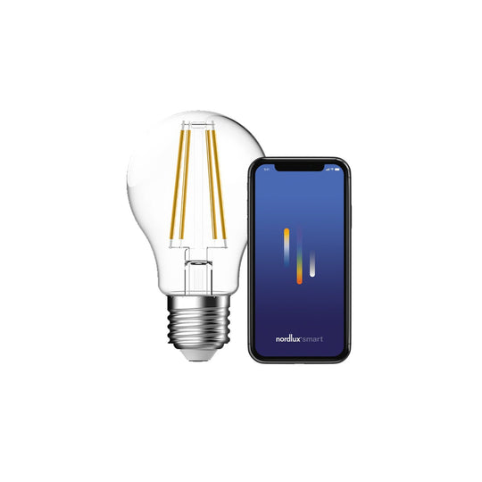 Smartpære E27 Klar filament 4,7 Watt - 60 mm-Smartpærer E27-Nordlux-Klar-2070082700-Lightup.no