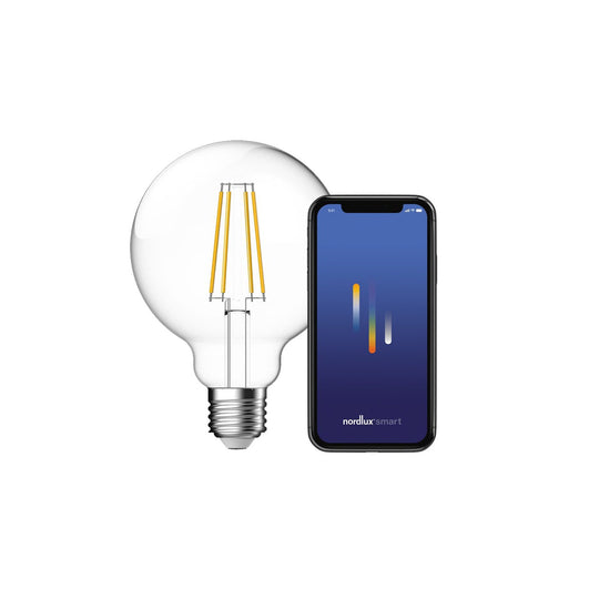 Smartpære E27 Klar filament 4,7 Watt - 95 mm-Smartpærer E27-Nordlux-Klar-2070102700-Lightup.no