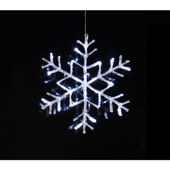 Snowflake / Snøfnugg - Kald hvit ute og innendørs-Julebelysning dekor og pynt-Star Trading-Hvit-583-91-Lightup.no