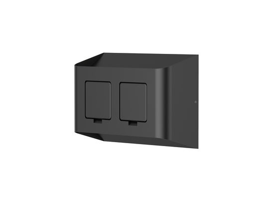 Søgne vegglampe utendørs opp/ned lys IP44 10W m/dobbel stikkontakt - Dimbar-Utebelysning vegg opp og ned-Aneta Lighting-Svart-AP-3102560-Lightup.no