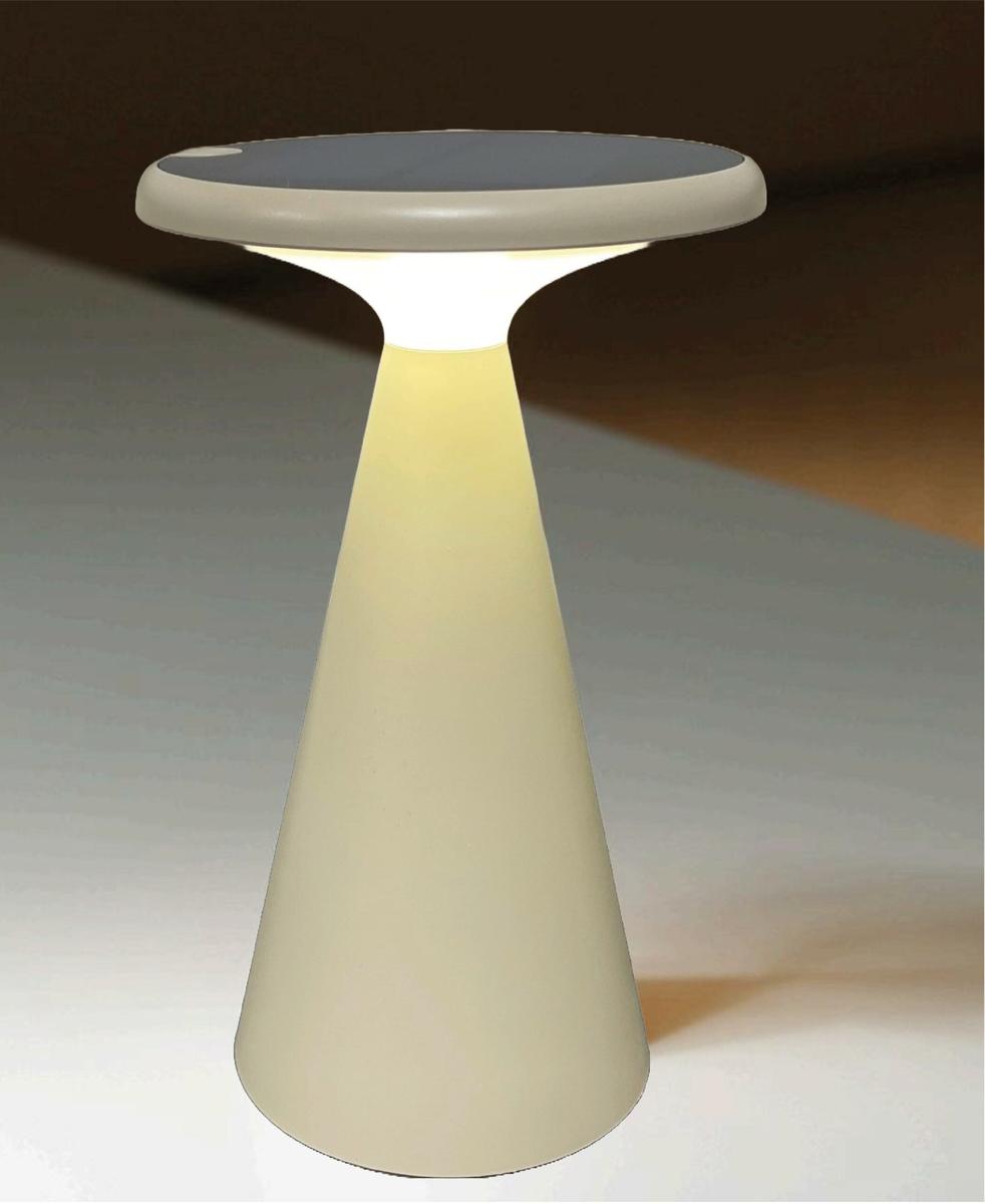Solar Dio bordlampe 1,6W 2700 Kelvin IP44 utendørs med solcelle-Utebelysning Hagebelysning-NorDesign-Grå-402012022-Lightup.no