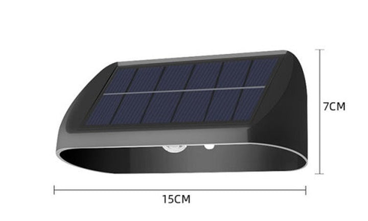 Solar vegglampe 2W 3000 Kelvin IP65 utendørs med solcelle-Utebelysning vegg opp og ned-NorDesign-Svart-401320605-Lightup.no