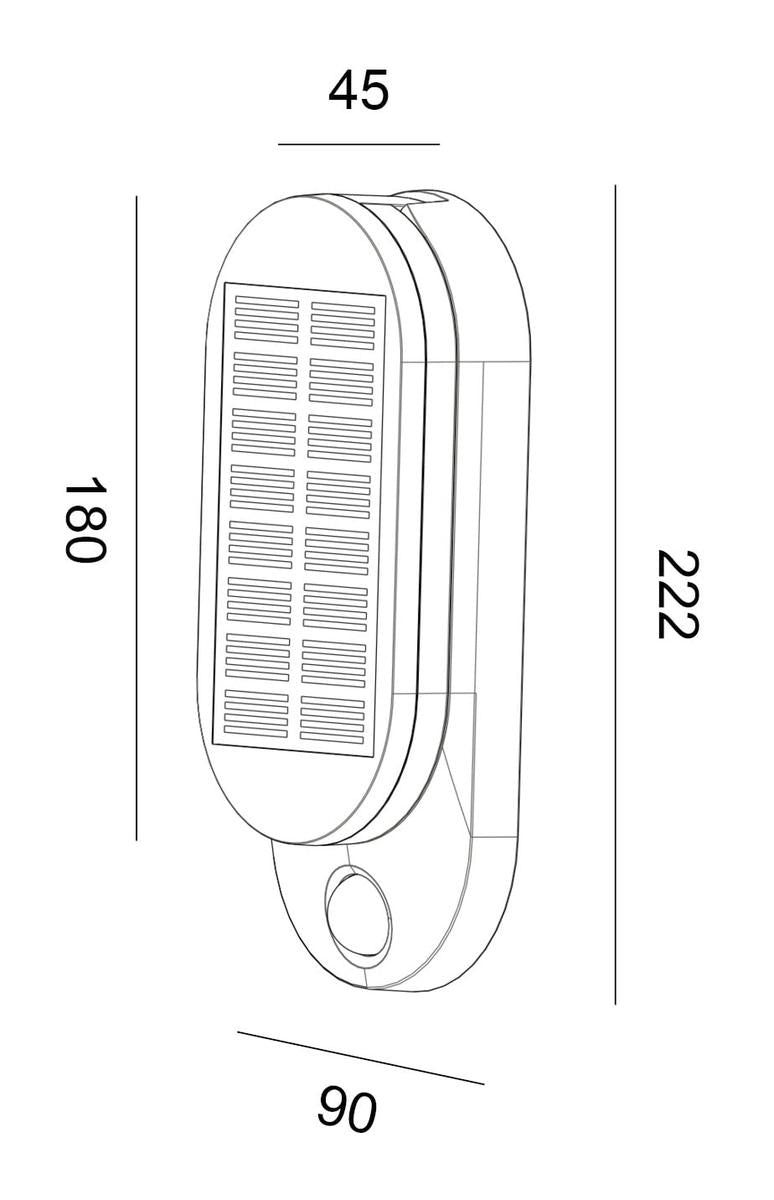 Solar vegglampe 5W 3000 Kelvin IP65 utendørs med solcelle og sensor-Utebelysning vegg opp og ned-NorDesign-Svart-401320505-Lightup.no