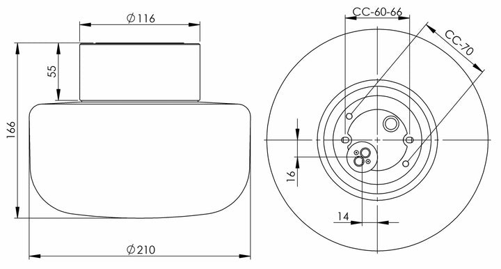 Solenne 210/165 tak/vegglampe IP44 10W 3000K-Taklamper-Ifø Electric-Svart-8440-800-16-Lightup.no