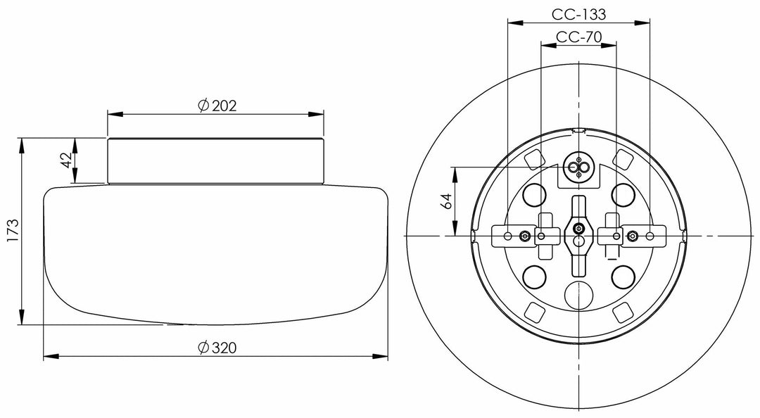 Solenne 320/173 tak/vegglampe IP44 12W 3000 Kelvin-Taklamper-Ifø Electric-Svart-8442-800-16-Lightup.no