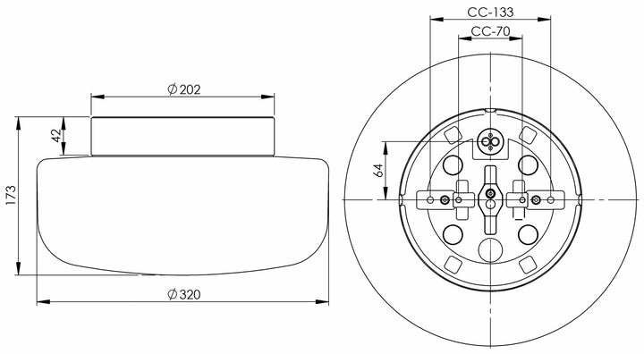 Solenne 320/173 tak/vegglampe IP44 12W 3000 Kelvin-Taklamper-Ifø Electric-Svart-8442-800-16-Lightup.no