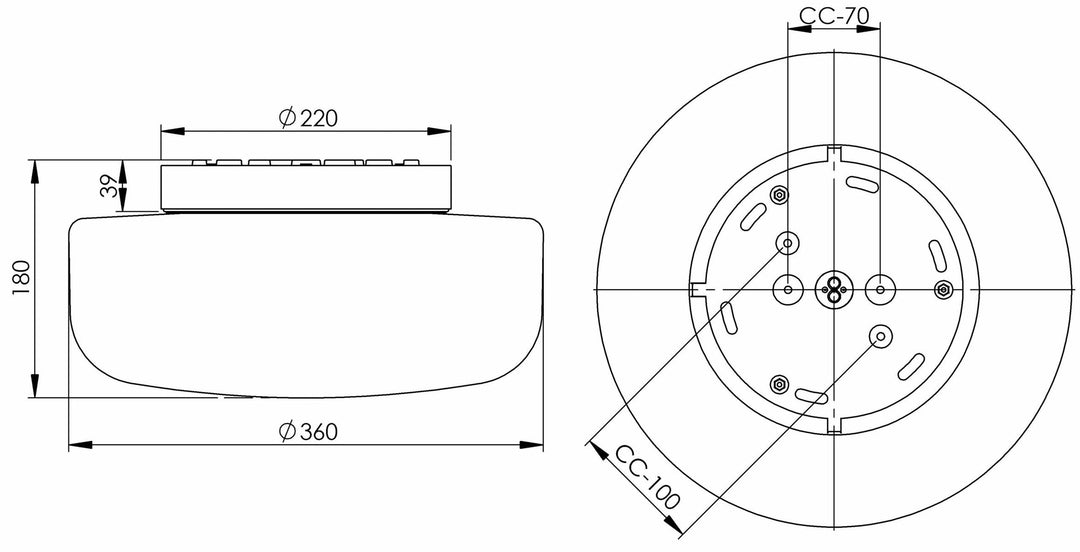 Solenne 360/176 tak/vegglampe IP44 22W 3000 Kelvin-Taklamper-Ifø Electric-Svart-8443-800-16-Lightup.no