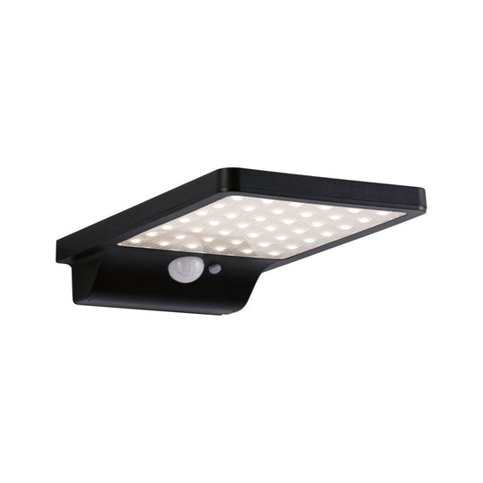 Solveig vegglampe utendørs 4,8W 3000 Kelvin m/bevegelses sensor - Solcelle-Utebelysning vegg opp og ned-Paulmann-Svart-Pl-95393-Lightup.no