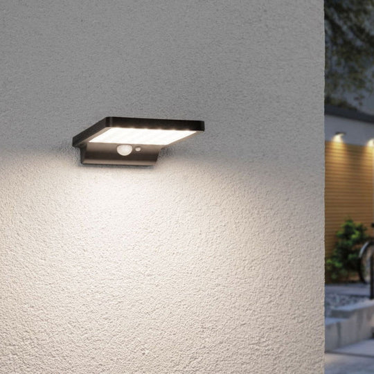 Solveig vegglampe utendørs 4,8W 3000 Kelvin m/bevegelses sensor - Solcelle-Utebelysning vegg opp og ned-Paulmann-Svart-Pl-95393-Lightup.no