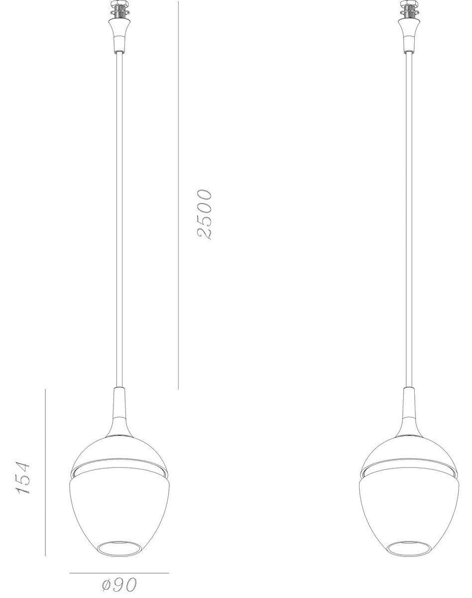 Split takpendel 9 cm-Takpendler-NorDesign-Svart-102512905-Lightup.no