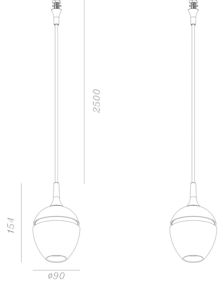 Split takpendel 9 cm-Takpendler-NorDesign-Svart-102512905-Lightup.no