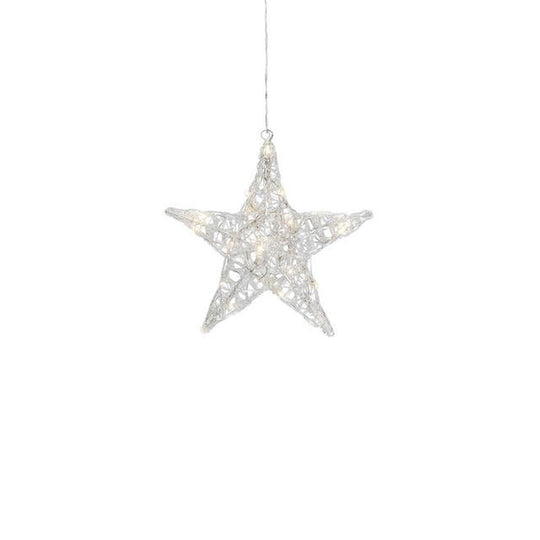 Stjerne akrylplast 34cm-Julebelysning adventstjerne-Konstsmide-Hvit-6102-103-Lightup.no