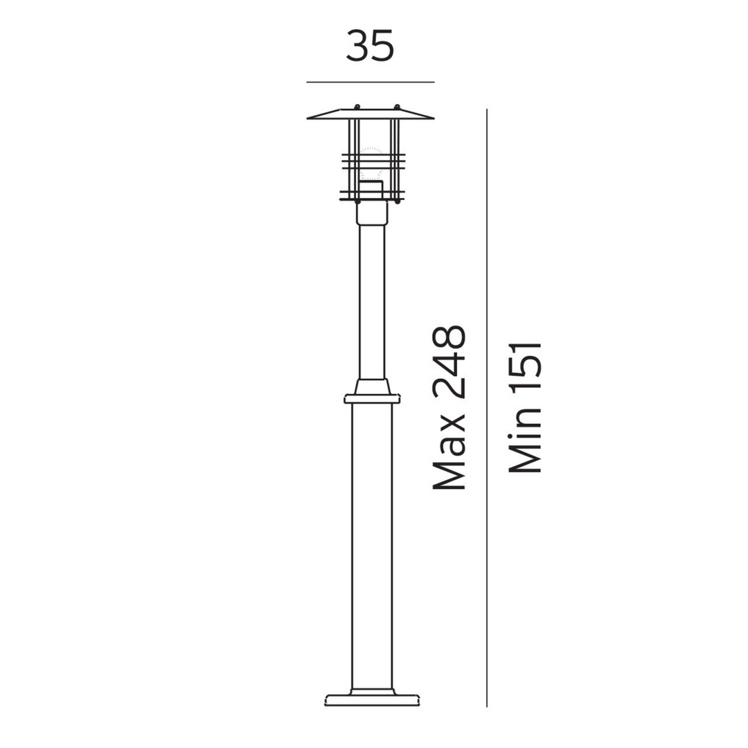 Stockholm 281 stolpe-Utebelysning stolpe-Norlys-Svart-3185361-Lightup.no