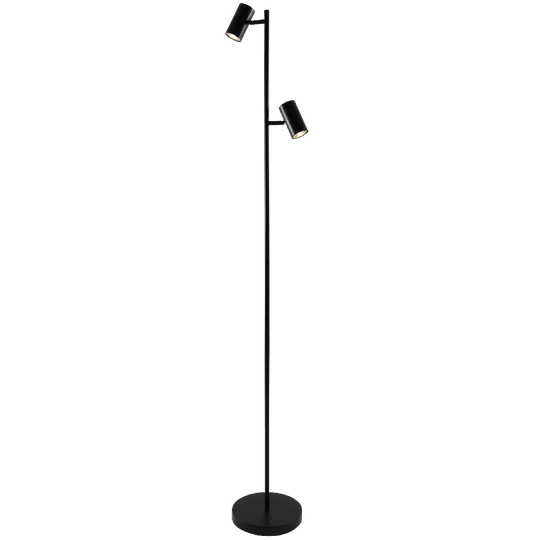 Stockholm dobbel gulvlampe 2x5W 3000 Kelvin 160 cm-Gulvlamper-Ms - belysning-Svart-3100002151-Lightup.no