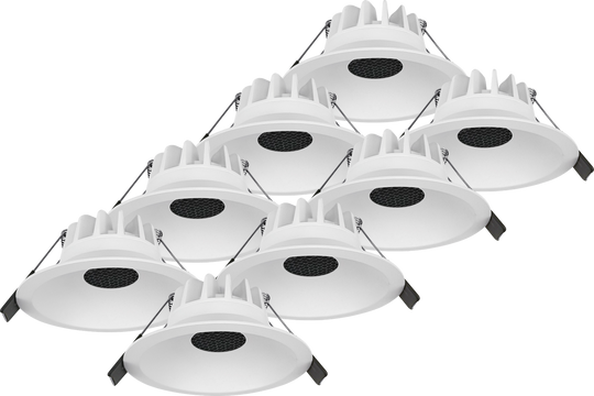 Styx lavtbyggende downlight 7,5W 2700K RA95 IP44 - 8 pakning-Downlight lavtbyggende-Aneta Lighting-Hvit / Svart-AP-3210655-Lightup.no
