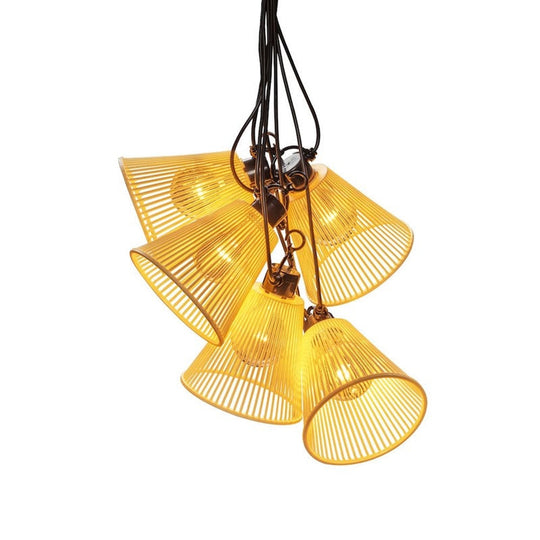 Tilleggsslynge 10 lys med gule skjermer - Amber-Utebelysning Lysslynge-Konstsmide-Svart-2334-830-Lightup.no