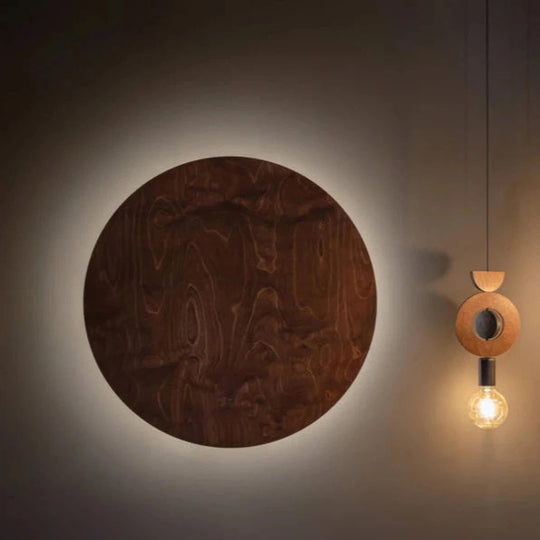 Timber rund vegglampe 75 cm 22W 3000 Kelvin-Vegglamper-Nowodvorski-Brun-N-11178-Lightup.no