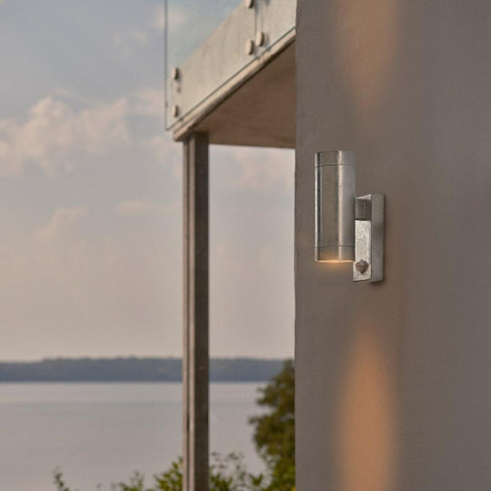 Tin maxi dobbel vegglampe utendørs opp/ned IP54 - Sensor-Utebelysning vegg opp og ned-Nordlux-Galvanisert stål-21519131-Lightup.no