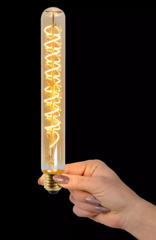 Tube E27 Filament LED 5W 2200K T32 25cm dimbar - Amber-LED-pære E27 sokkel-Lucide-LC49035/25/62-Lightup.no