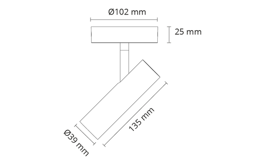 Tube Micro S takspot 7W 2000-2800K dim to warm-Taklamper-Sg Armaturen As-Svart-3205376-Lightup.no