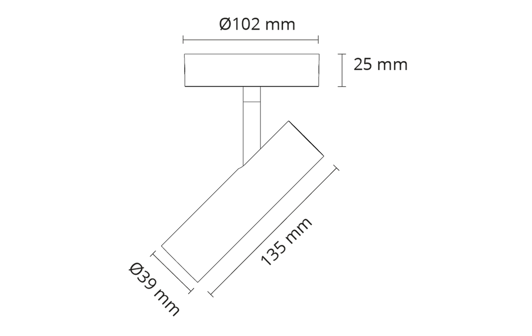 Tube Micro S takspot 7W 2000-2800K dim to warm-Taklamper-Sg Armaturen As-Svart-3205376-Lightup.no