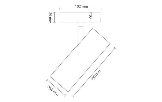 Tube Mini S takspot 17W LED 3000K dimbar-Taklamper-Sg Armaturen As-Hvit-3200318-Lightup.no