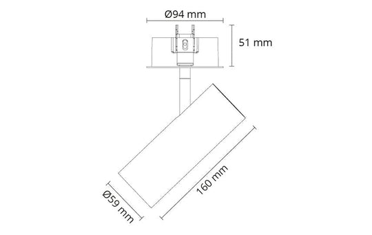 Tube Mini innfelt takspot 14W 2700K dimbar-Taklamper-Sg Armaturen As-Svart-3201359-Lightup.no