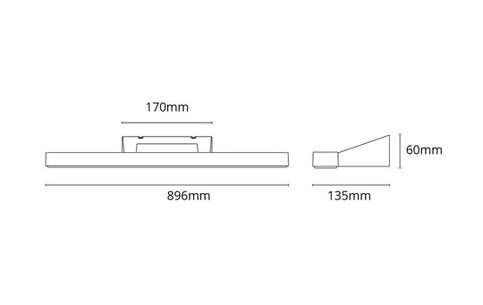 View 900 vegglampe baderom 2700K 30W IP44-Baderomsbelysning vegglamper-Sg Armaturen As-Hvit-3000231-Lightup.no