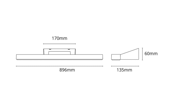 View 900 vegglampe baderom 4000K 30W IP44-Baderomsbelysning vegglamper-Sg Armaturen As-Hvit-3000255-Lightup.no
