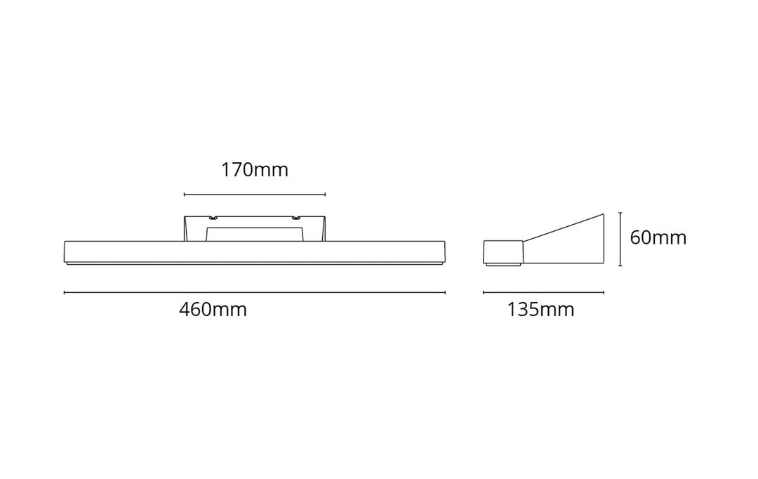 View vegglampe baderom 46 cm 3000K 16W IP44-Baderomsbelysning vegglamper-Sg Armaturen As-Hvit-3000203-Lightup.no