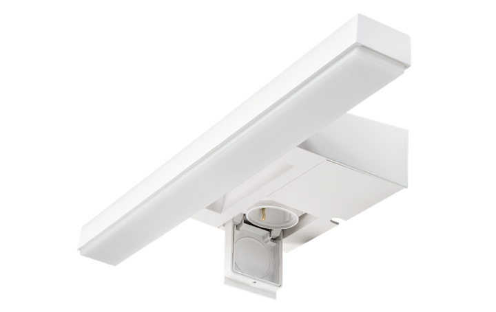 View vegglampe baderom 46 cm 3000K 16W IP44 m/stikkontakt-Baderomsbelysning vegglamper-Sg Armaturen As-Hvit-3000439-Lightup.no
