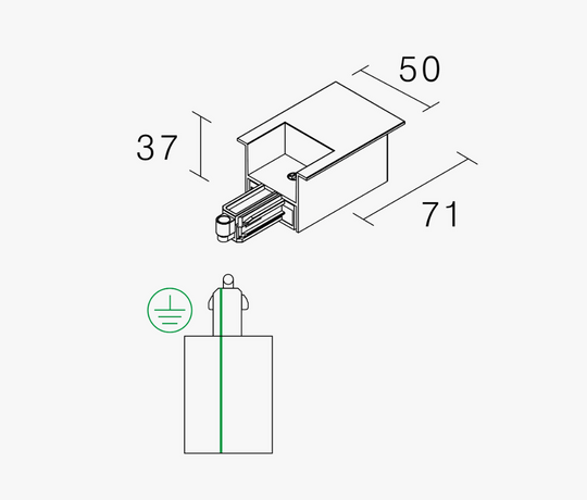 Vox high endetilkobling innfelt (L), hvit-Spotskinner 230V-NorDesign-Hvit-381561306-Lightup.no