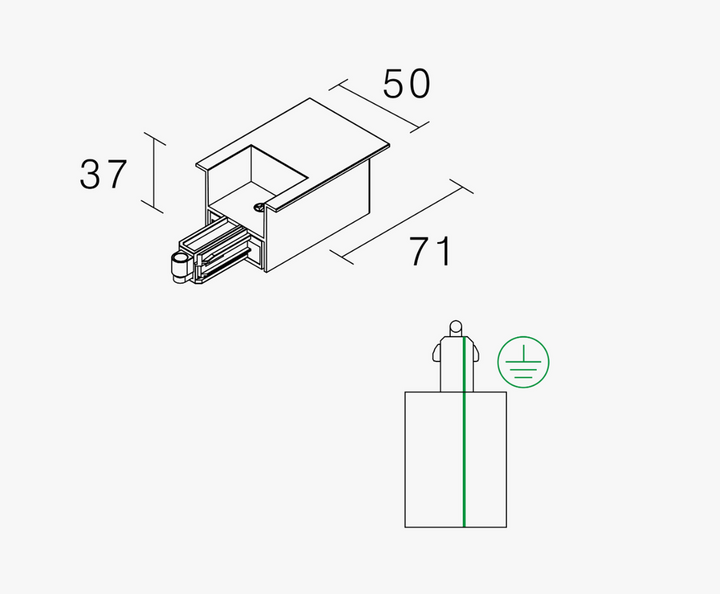 Vox high endetilkobling innfelt (R), hvit-Spotskinner 230V-NorDesign-Hvit-381561406-Lightup.no