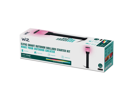 WiZ Elpas smart pullert 4,8W 51,8 cm startsett utendørs RGB Fullfarge Wifi - Svart-Utebelysning pullert-WiZ-Svart-929003264701-Lightup.no