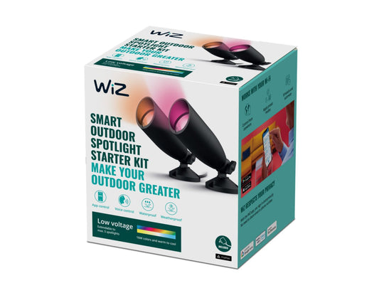 WiZ Ground smart spot 4W startsett utendørs RGB Fullfarge Wifi - Svart-Utebelysning uplight-WiZ-Svart-929003258301-Lightup.no