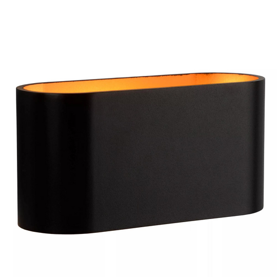 Xera oval vegglampe opp/ned lys-Vegglamper-Lucide-Svart / Gull-LC23254/01/30-Lightup.no