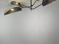 Vene taklampe 4-lys - Svart/Natur