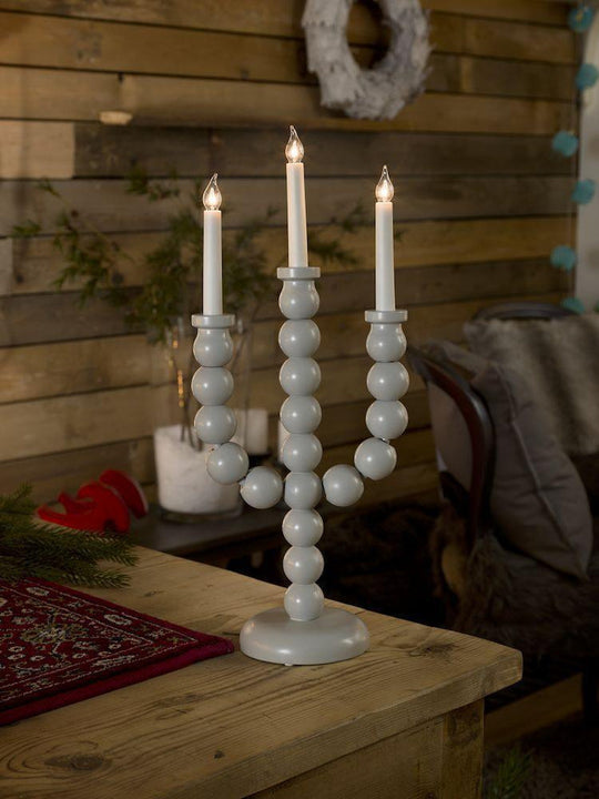 Adventsstake 3 armet - Grå-Julebelysning adventsstake-Konstsmide-2305-310TR-Lightup.no