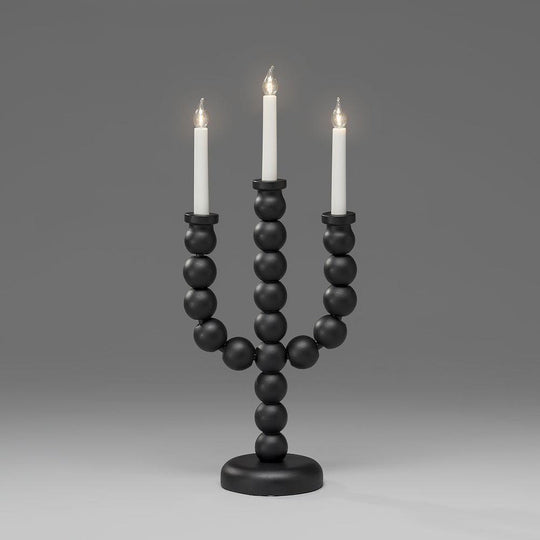 Adventsstake 3 armet - Svart-Julebelysning adventsstake-Konstsmide-2305-710TR-Lightup.no