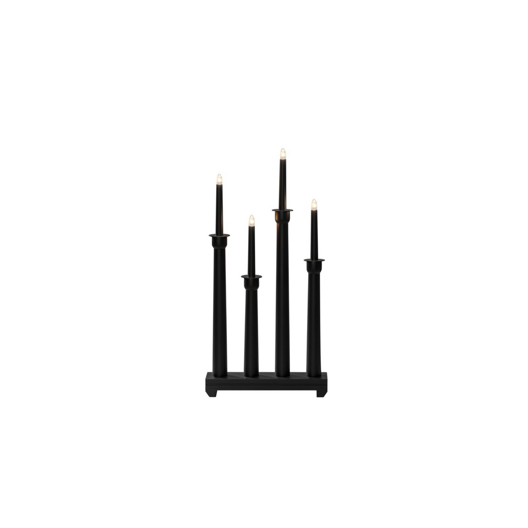 Adventsstake 4 armer - Svart-Julebelysning adventsstake-Konstsmide-Svart-3977-711-Lightup.no