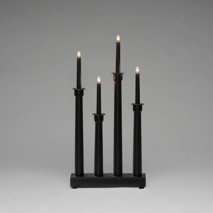Adventsstake 4 armer - Svart-Julebelysning adventsstake-Konstsmide-Svart-3977-711-Lightup.no
